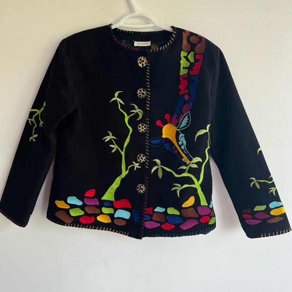 Jackets & Blazers - Y2K 100% Cotton Vintage Jacket with Embroidery Safari Mother-core  size Large